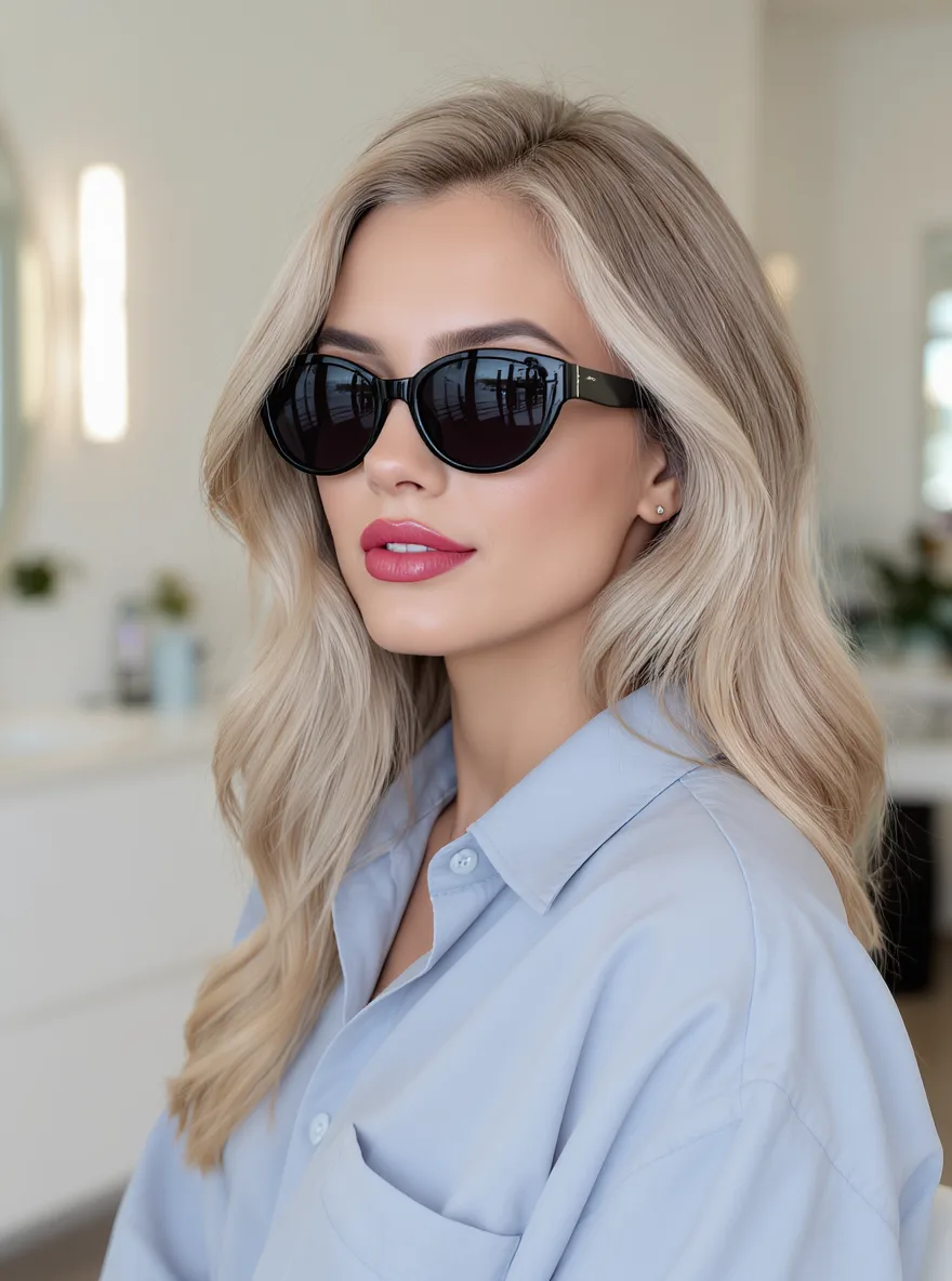 Voluminous Wavy Cool Platinum Long Layers